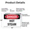 Signmission Hot Surface Sign, 10 in H x 14 in W, Aluminum, Hot Steam OS-2PACK-DS-A-1014-L-1844 - alternate 4